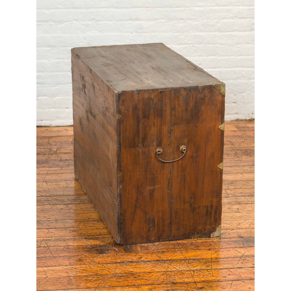 Korean Side Cabinet with Geometric Façade, Brass Hardware and Double Doors-14. Asian & Chinese Furniture, Art, Antiques, Vintage Home Décor for sale at FEA Home