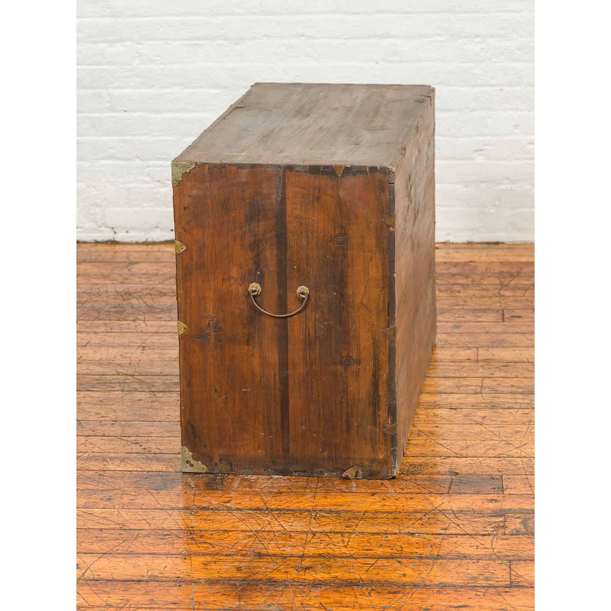 Korean Side Cabinet with Geometric Façade, Brass Hardware and Double Doors-15. Asian & Chinese Furniture, Art, Antiques, Vintage Home Décor for sale at FEA Home
