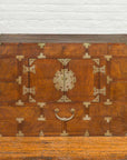 Korean Side Cabinet with Geometric Façade, Brass Hardware and Double Doors-2. Asian & Chinese Furniture, Art, Antiques, Vintage Home Décor for sale at FEA Home
