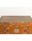 Korean Side Cabinet with Geometric Façade, Brass Hardware and Double Doors-5. Asian & Chinese Furniture, Art, Antiques, Vintage Home Décor for sale at FEA Home