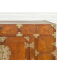 Korean Side Cabinet with Geometric Façade, Brass Hardware and Double Doors-7. Asian & Chinese Furniture, Art, Antiques, Vintage Home Décor for sale at FEA Home