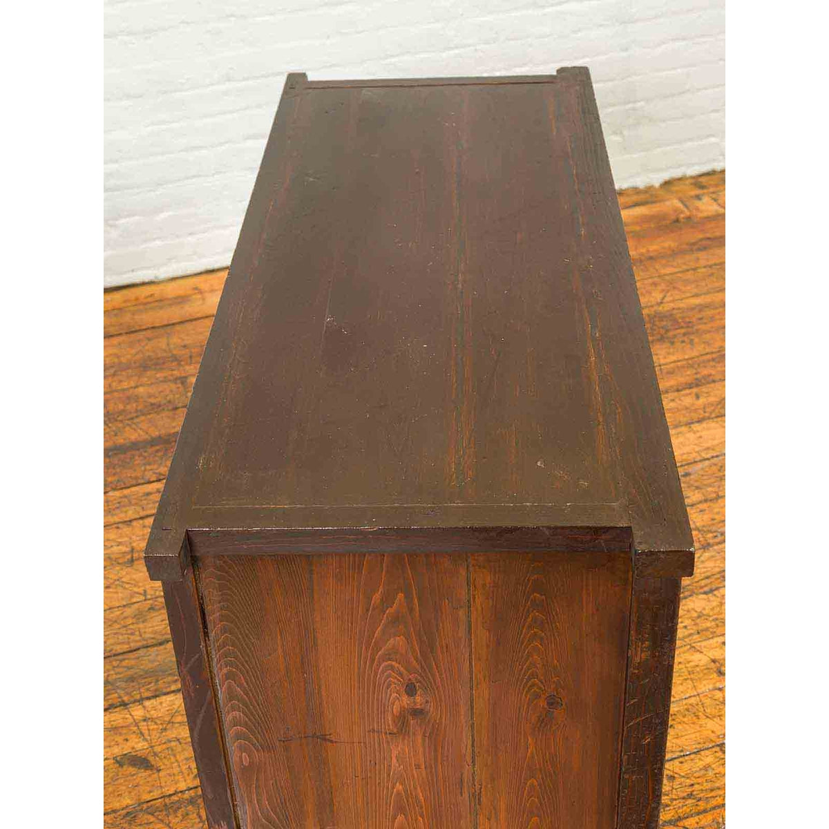 Japanese 19th Century Keyaki Wood Buffet with Sliding Doors and Three Drawers-9. Asian & Chinese Furniture, Art, Antiques, Vintage Home Décor for sale at FEA Home
