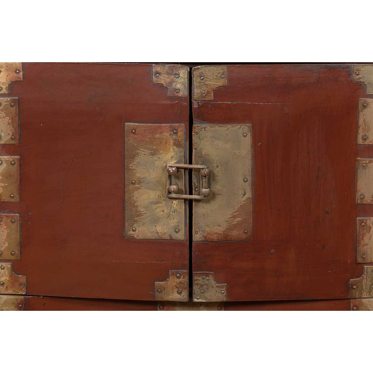 Korean Early 20th Century Side Chest with Traditional Brass Hardware and Legs-15. Asian & Chinese Furniture, Art, Antiques, Vintage Home Décor for sale at FEA Home
