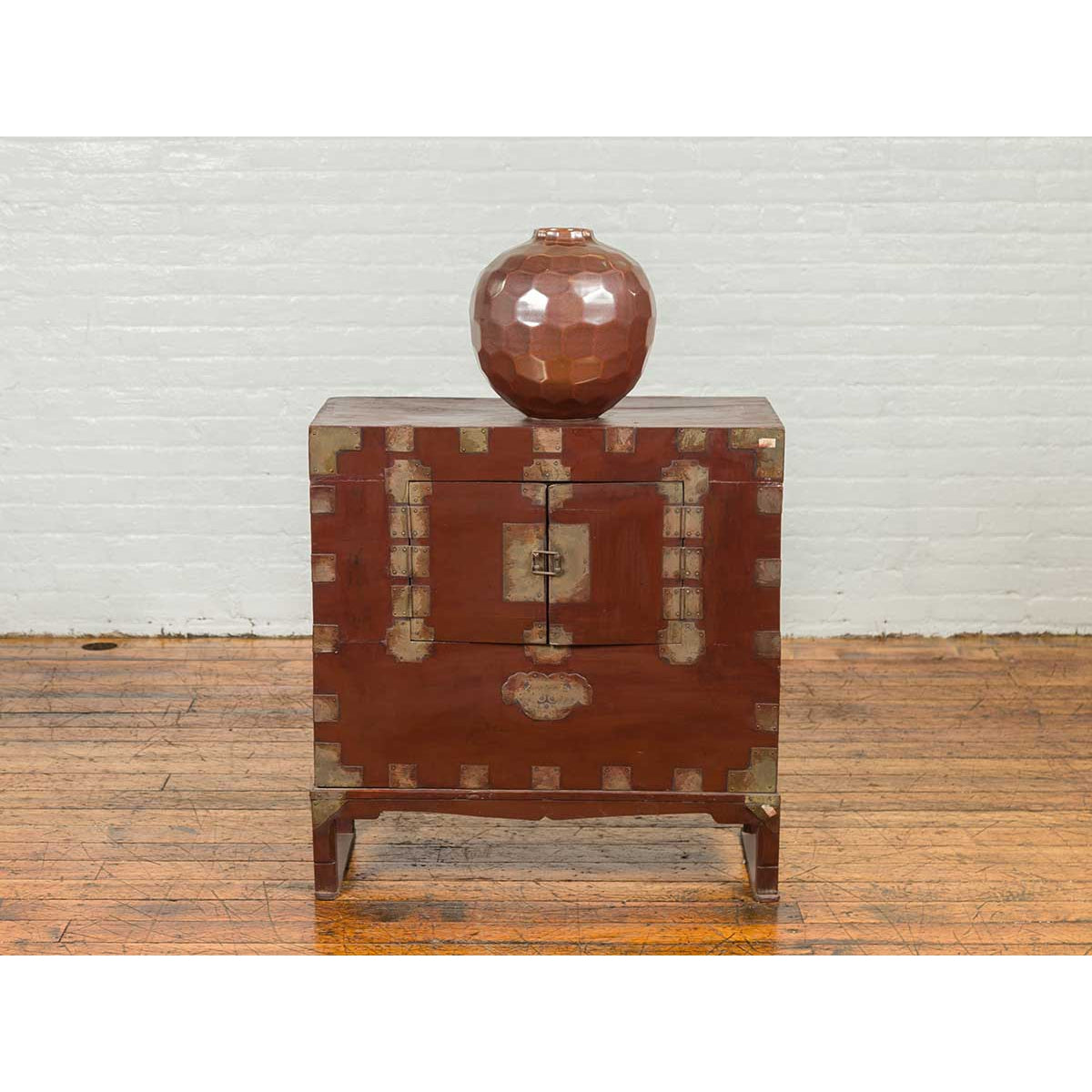Korean Early 20th Century Side Chest with Traditional Brass Hardware and Legs-3. Asian & Chinese Furniture, Art, Antiques, Vintage Home Décor for sale at FEA Home