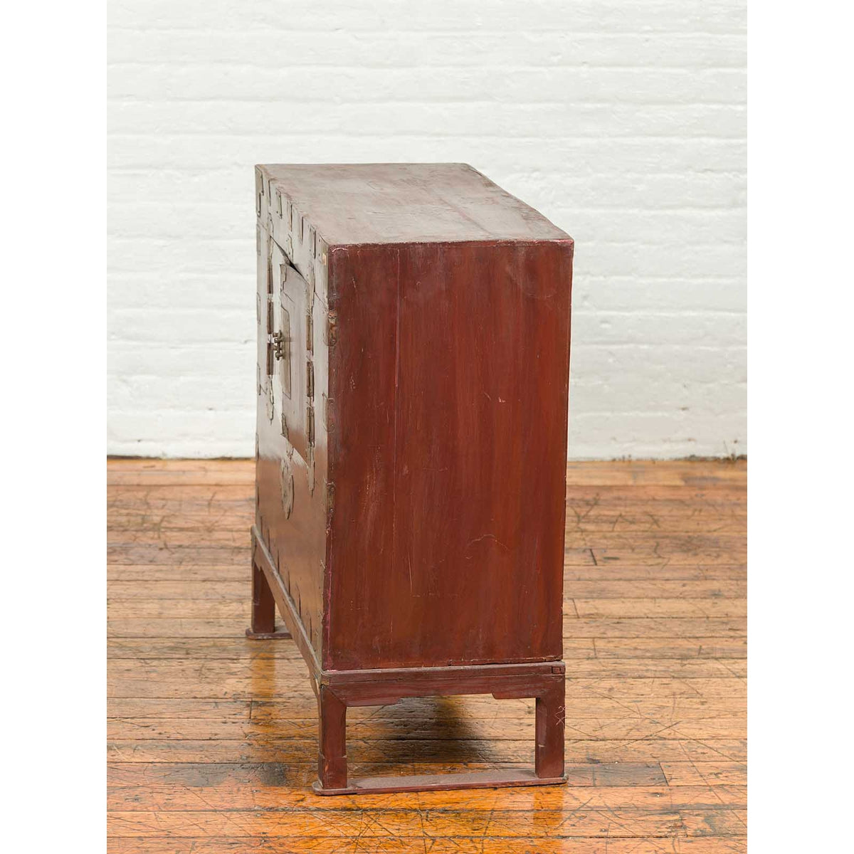 Korean Early 20th Century Side Chest with Traditional Brass Hardware and Legs-9. Asian & Chinese Furniture, Art, Antiques, Vintage Home Décor for sale at FEA Home