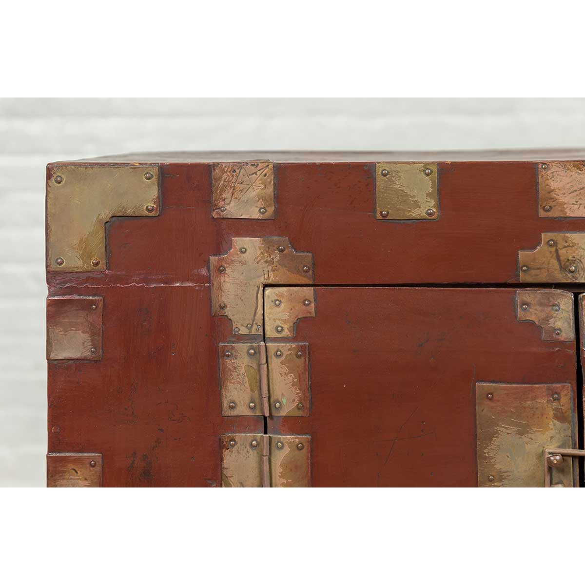 Korean Early 20th Century Side Chest with Traditional Brass Hardware and Legs-5. Asian & Chinese Furniture, Art, Antiques, Vintage Home Décor for sale at FEA Home