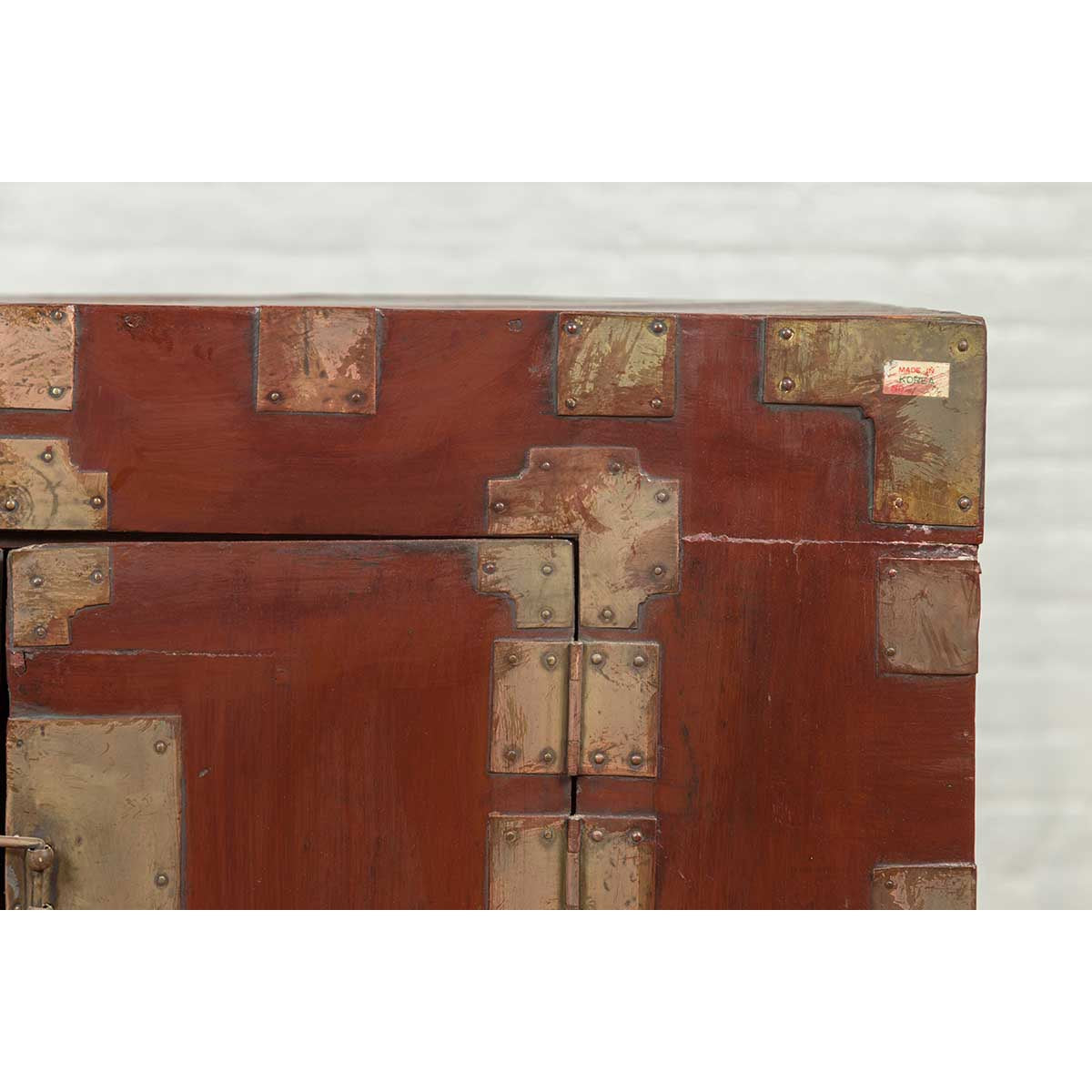 Korean Early 20th Century Side Chest with Traditional Brass Hardware and Legs-6. Asian & Chinese Furniture, Art, Antiques, Vintage Home Décor for sale at FEA Home