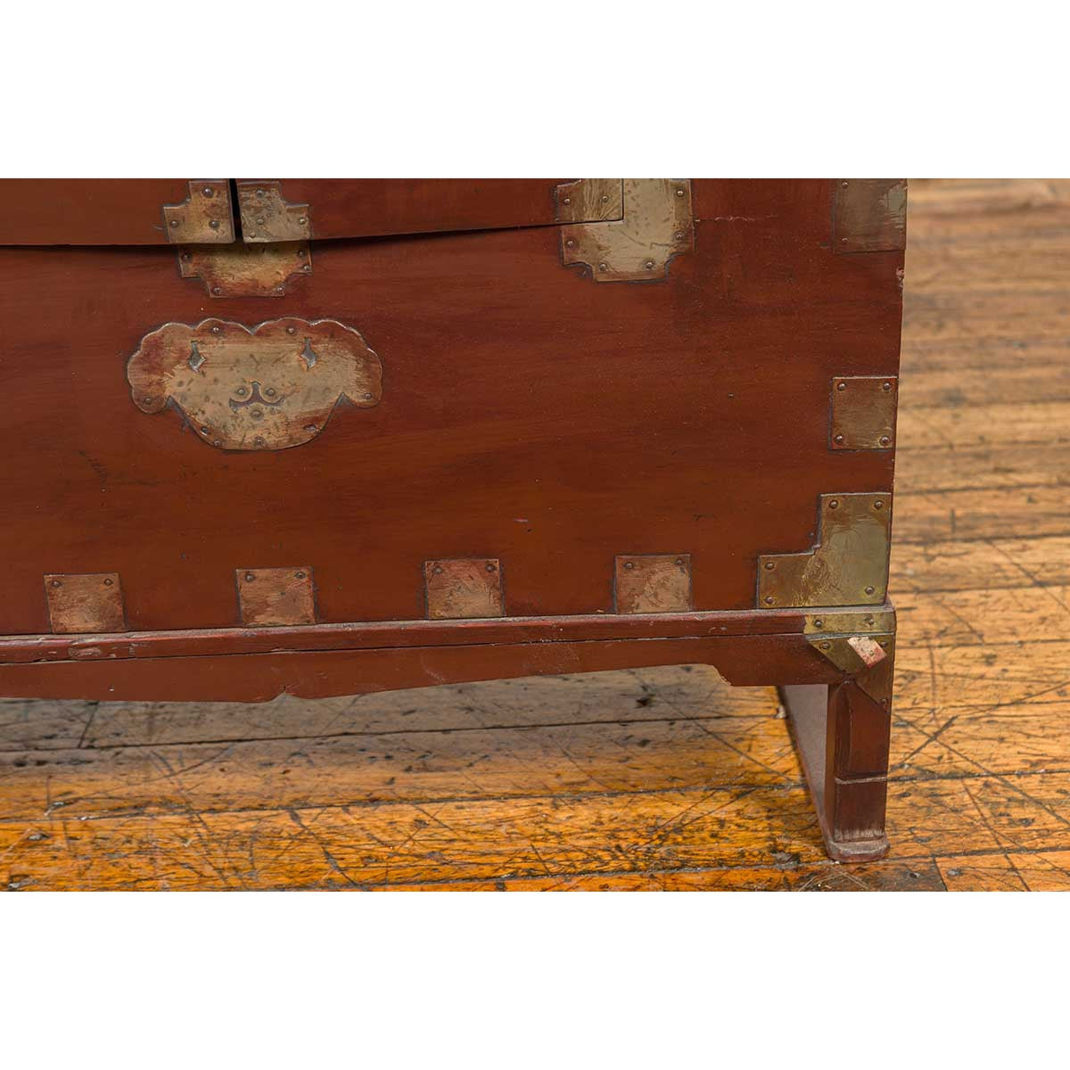 Korean Early 20th Century Side Chest with Traditional Brass Hardware and Legs-13. Asian & Chinese Furniture, Art, Antiques, Vintage Home Décor for sale at FEA Home