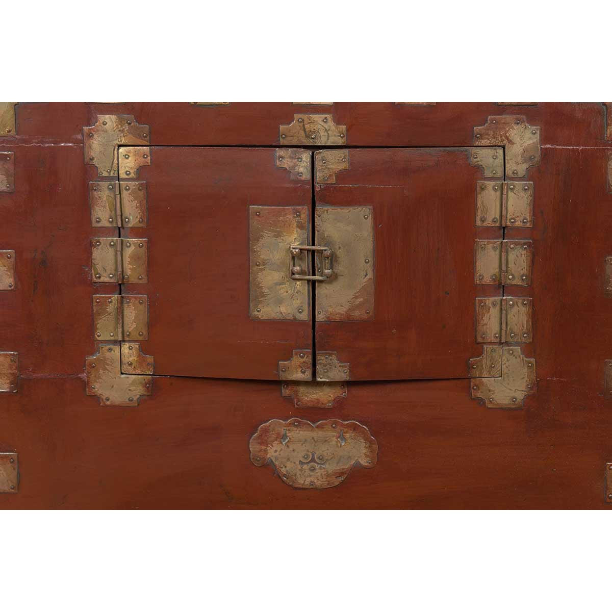 Korean Early 20th Century Side Chest with Traditional Brass Hardware and Legs-14. Asian & Chinese Furniture, Art, Antiques, Vintage Home Décor for sale at FEA Home