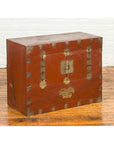 Korean Early 20th Century Chest with Double Doors and Traditional Brass Hardware-16. Asian & Chinese Furniture, Art, Antiques, Vintage Home Décor for sale at FEA Home