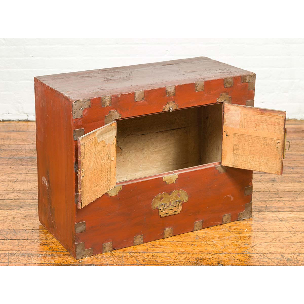 Korean Early 20th Century Chest with Double Doors and Traditional Brass Hardware-3. Asian & Chinese Furniture, Art, Antiques, Vintage Home Décor for sale at FEA Home