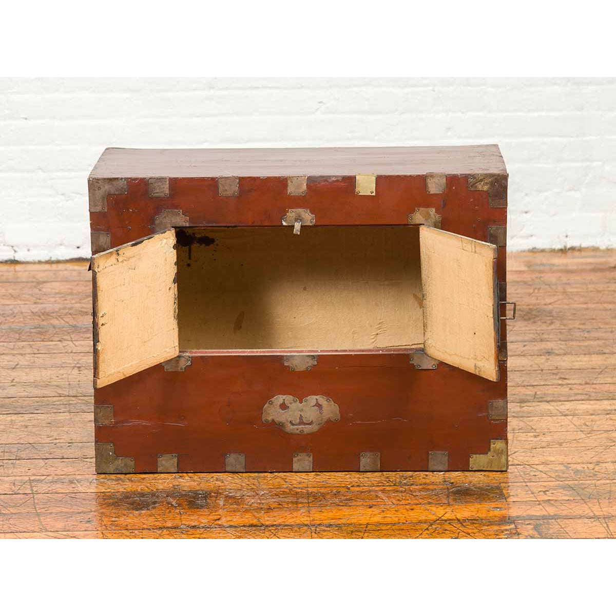 Korean Early 20th Century Chest with Double Doors and Traditional Brass Hardware-10. Asian & Chinese Furniture, Art, Antiques, Vintage Home Décor for sale at FEA Home