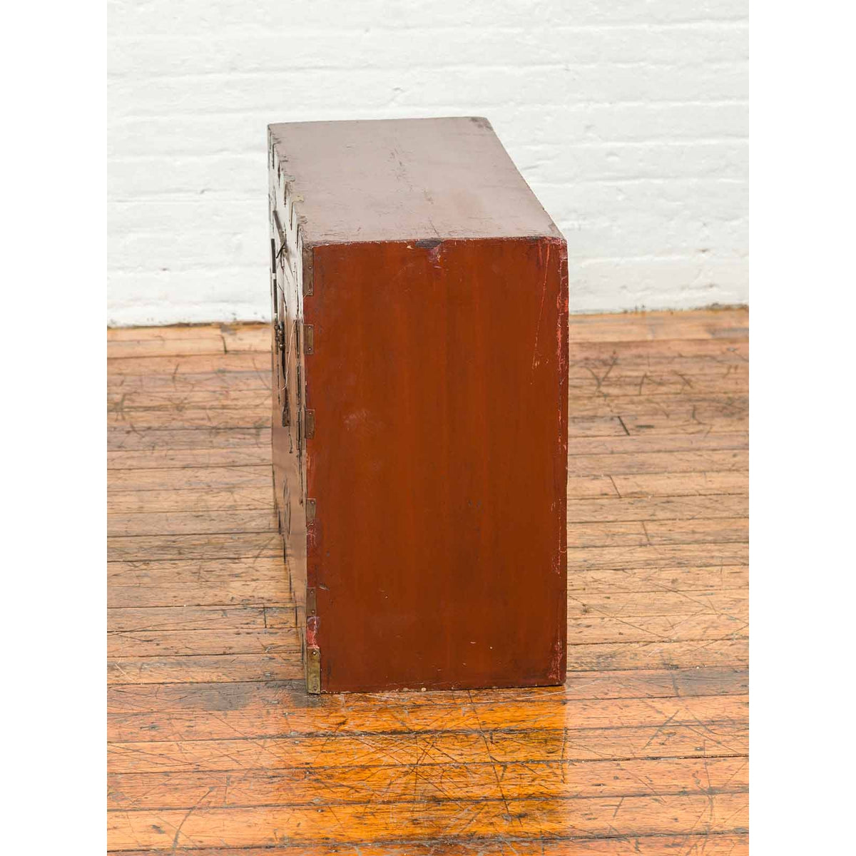 Korean Early 20th Century Chest with Double Doors and Traditional Brass Hardware-15. Asian & Chinese Furniture, Art, Antiques, Vintage Home Décor for sale at FEA Home