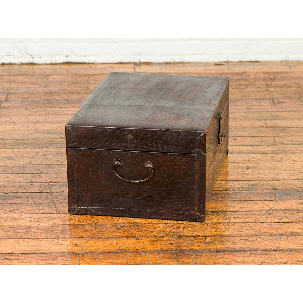 Chinese Qing Dynasty Camphor Blanket Chest with Distressed Patina and Brass Lock-8. Asian & Chinese Furniture, Art, Antiques, Vintage Home Décor for sale at FEA Home