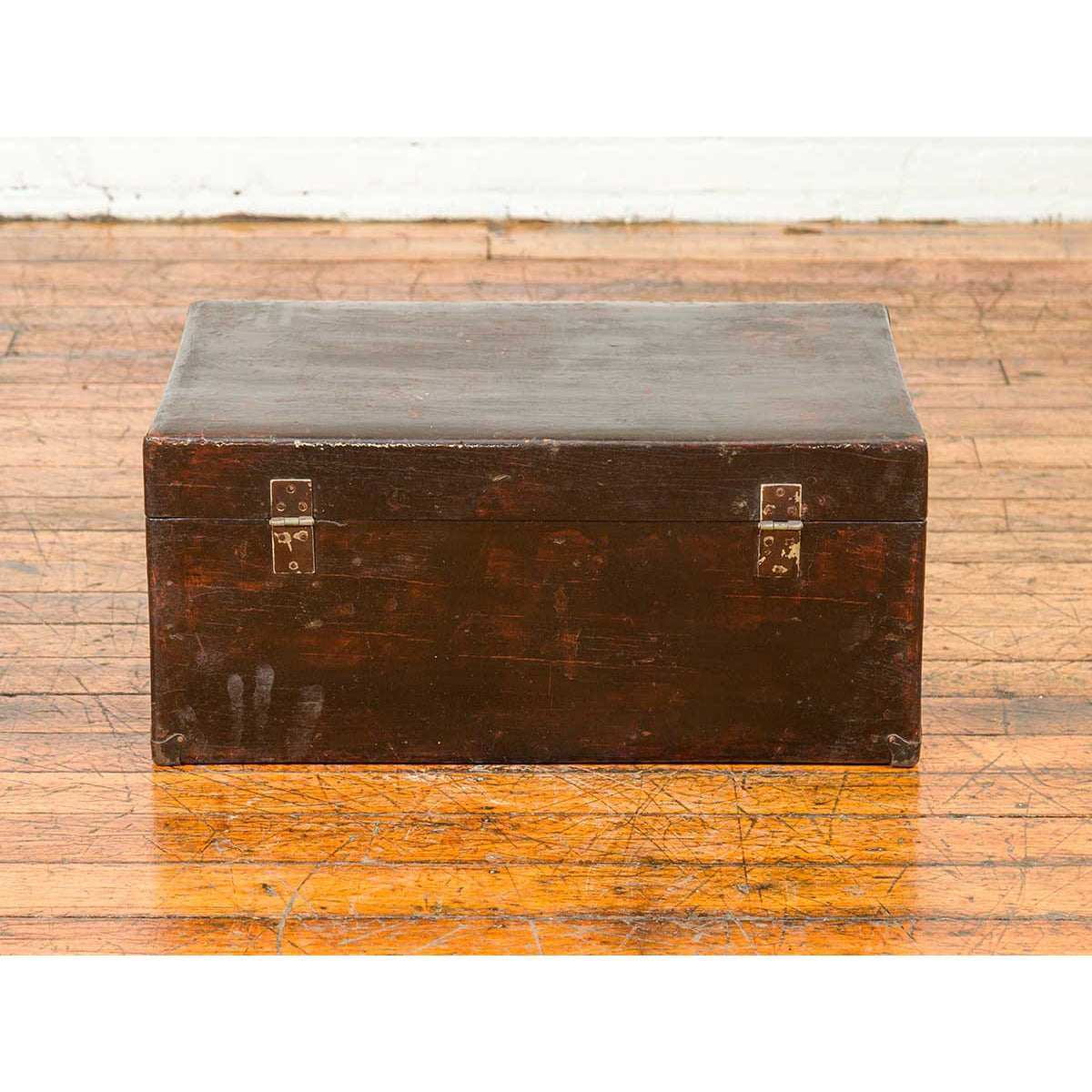 Chinese Qing Dynasty Camphor Blanket Chest with Distressed Patina and Brass Lock-9. Asian & Chinese Furniture, Art, Antiques, Vintage Home Décor for sale at FEA Home