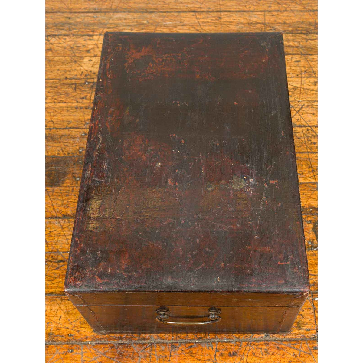 Chinese Qing Dynasty Camphor Blanket Chest with Distressed Patina and Brass Lock-10. Asian & Chinese Furniture, Art, Antiques, Vintage Home Décor for sale at FEA Home