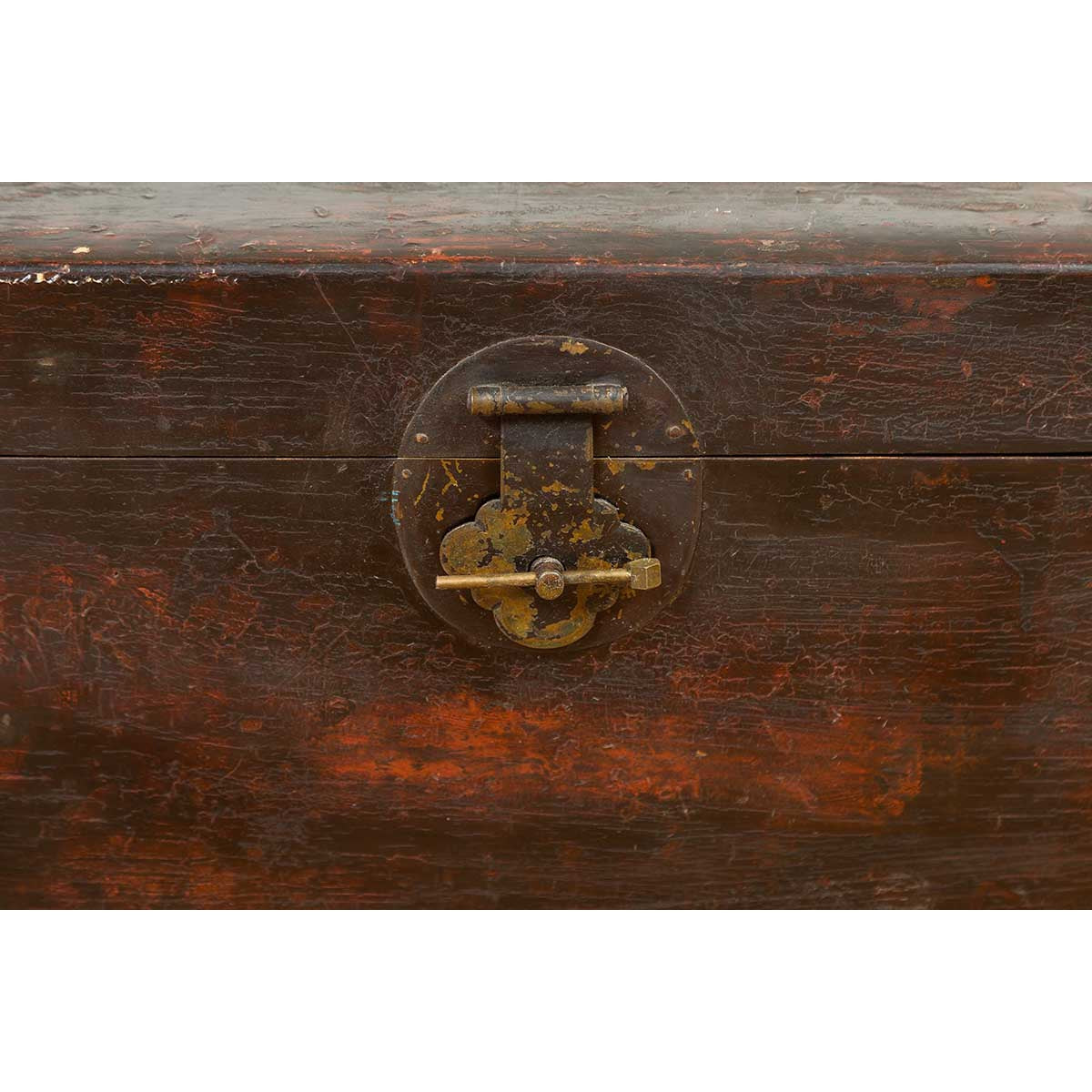 Chinese Qing Dynasty Camphor Blanket Chest with Distressed Patina and Brass Lock-5. Asian & Chinese Furniture, Art, Antiques, Vintage Home Décor for sale at FEA Home