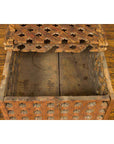 Rustic Indian Antique Food Box with Pierced Star Motifs and Bracketed Plinth-10. Asian & Chinese Furniture, Art, Antiques, Vintage Home Décor for sale at FEA Home