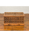 Rustic Indian Antique Food Box with Pierced Star Motifs and Bracketed Plinth-4. Asian & Chinese Furniture, Art, Antiques, Vintage Home Décor for sale at FEA Home