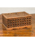 Rustic Indian Antique Food Box with Pierced Star Motifs and Bracketed Plinth-12. Asian & Chinese Furniture, Art, Antiques, Vintage Home Décor for sale at FEA Home