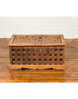Rustic Indian Antique Food Box with Pierced Star Motifs and Bracketed Plinth-11. Asian & Chinese Furniture, Art, Antiques, Vintage Home Décor for sale at FEA Home