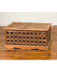 Rustic Indian Antique Food Box with Pierced Star Motifs and Bracketed Plinth-14. Asian & Chinese Furniture, Art, Antiques, Vintage Home Décor for sale at FEA Home