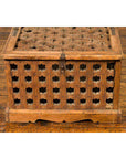 Rustic Indian Antique Food Box with Pierced Star Motifs and Bracketed Plinth-9. Asian & Chinese Furniture, Art, Antiques, Vintage Home Décor for sale at FEA Home