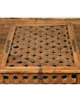 Rustic Indian Antique Food Box with Pierced Star Motifs and Bracketed Plinth-8. Asian & Chinese Furniture, Art, Antiques, Vintage Home Décor for sale at FEA Home