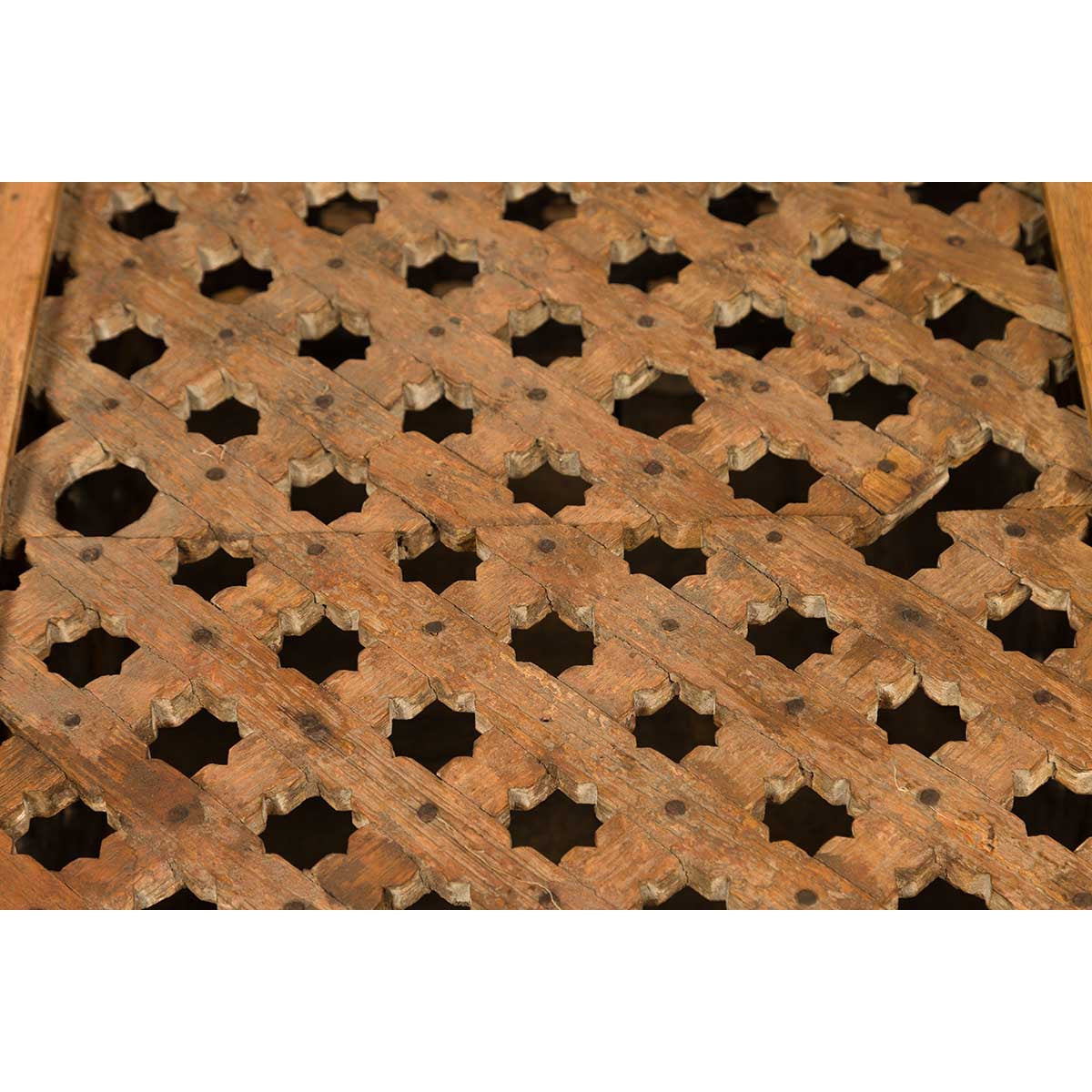 Rustic Indian Antique Food Box with Pierced Star Motifs and Bracketed Plinth-7. Asian & Chinese Furniture, Art, Antiques, Vintage Home Décor for sale at FEA Home