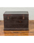 Chinese Antique Black Lacquered Dowry Chest with Polychrome Ceremonial Figures-6. Asian & Chinese Furniture, Art, Antiques, Vintage Home Décor for sale at FEA Home