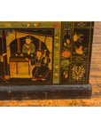 Chinese Antique Black Lacquered Dowry Chest with Polychrome Ceremonial Figures-11. Asian & Chinese Furniture, Art, Antiques, Vintage Home Décor for sale at FEA Home