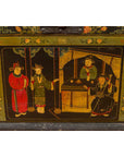 Chinese Antique Black Lacquered Dowry Chest with Polychrome Ceremonial Figures-12. Asian & Chinese Furniture, Art, Antiques, Vintage Home Décor for sale at FEA Home