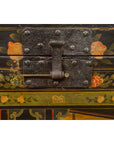 Chinese Antique Black Lacquered Dowry Chest with Polychrome Ceremonial Figures-13. Asian & Chinese Furniture, Art, Antiques, Vintage Home Décor for sale at FEA Home