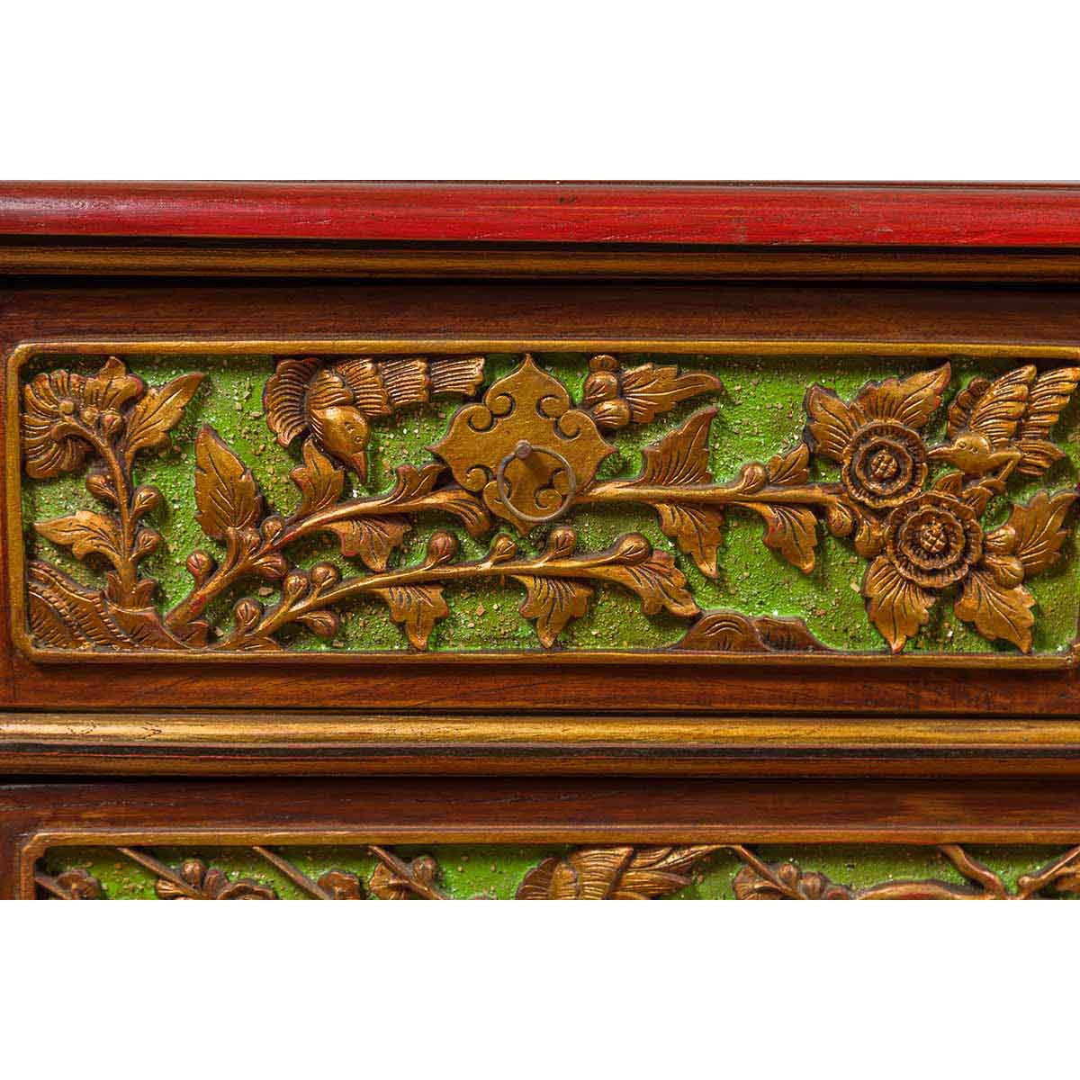 19th Century Madurese Polychrome Three-Drawer Dresser with Carved Floral Motif-10. Asian & Chinese Furniture, Art, Antiques, Vintage Home Décor for sale at FEA Home