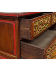 19th Century Madurese Polychrome Three-Drawer Dresser with Carved Floral Motif-5. Asian & Chinese Furniture, Art, Antiques, Vintage Home Décor for sale at FEA Home