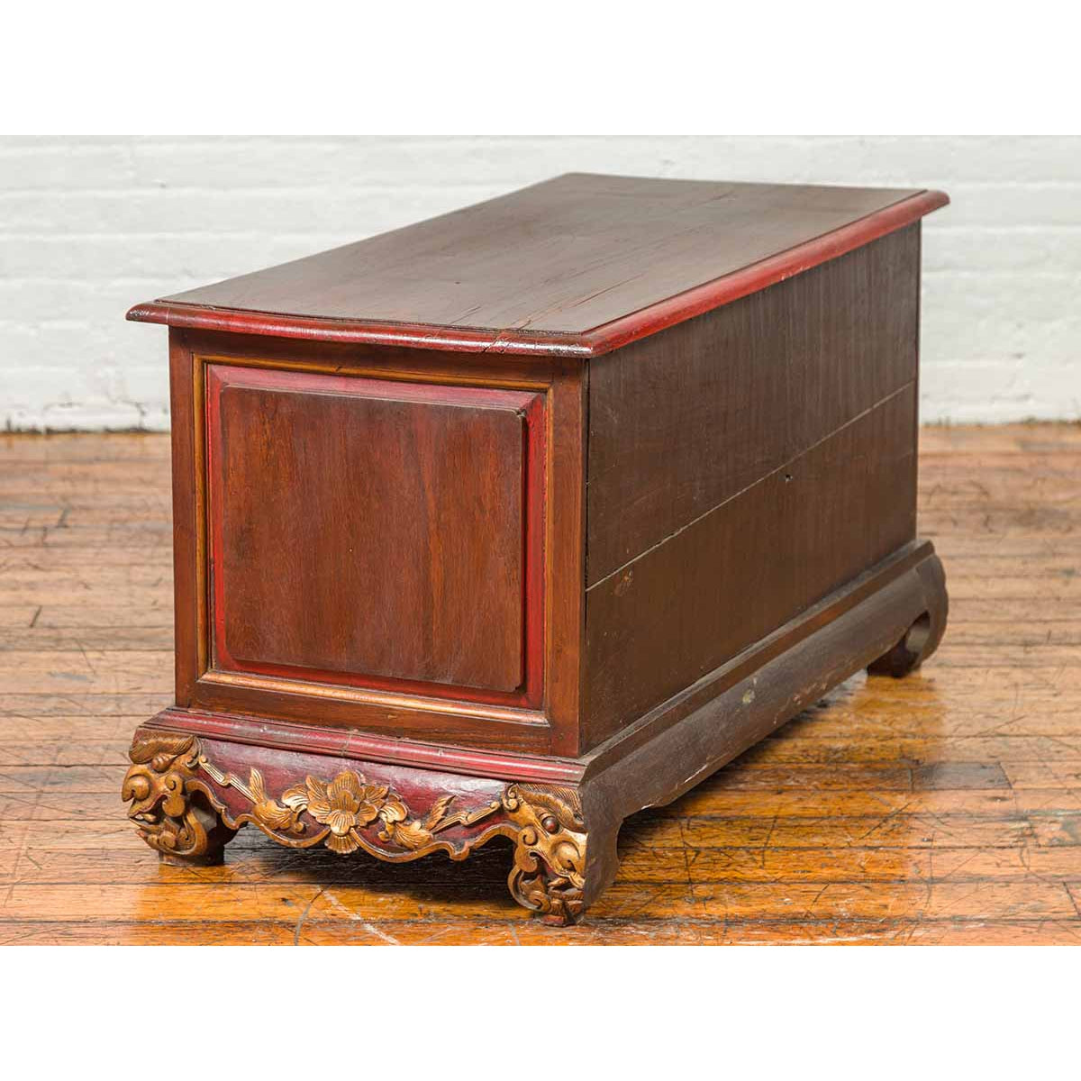 19th Century Madurese Polychrome Three-Drawer Dresser with Carved Floral Motif-17. Asian & Chinese Furniture, Art, Antiques, Vintage Home Décor for sale at FEA Home