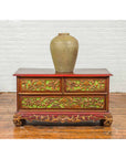 19th Century Madurese Polychrome Three-Drawer Dresser with Carved Floral Motif-3. Asian & Chinese Furniture, Art, Antiques, Vintage Home Décor for sale at FEA Home