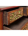 19th Century Madurese Polychrome Three-Drawer Dresser with Carved Floral Motif-5. Asian & Chinese Furniture, Art, Antiques, Vintage Home Décor for sale at FEA Home