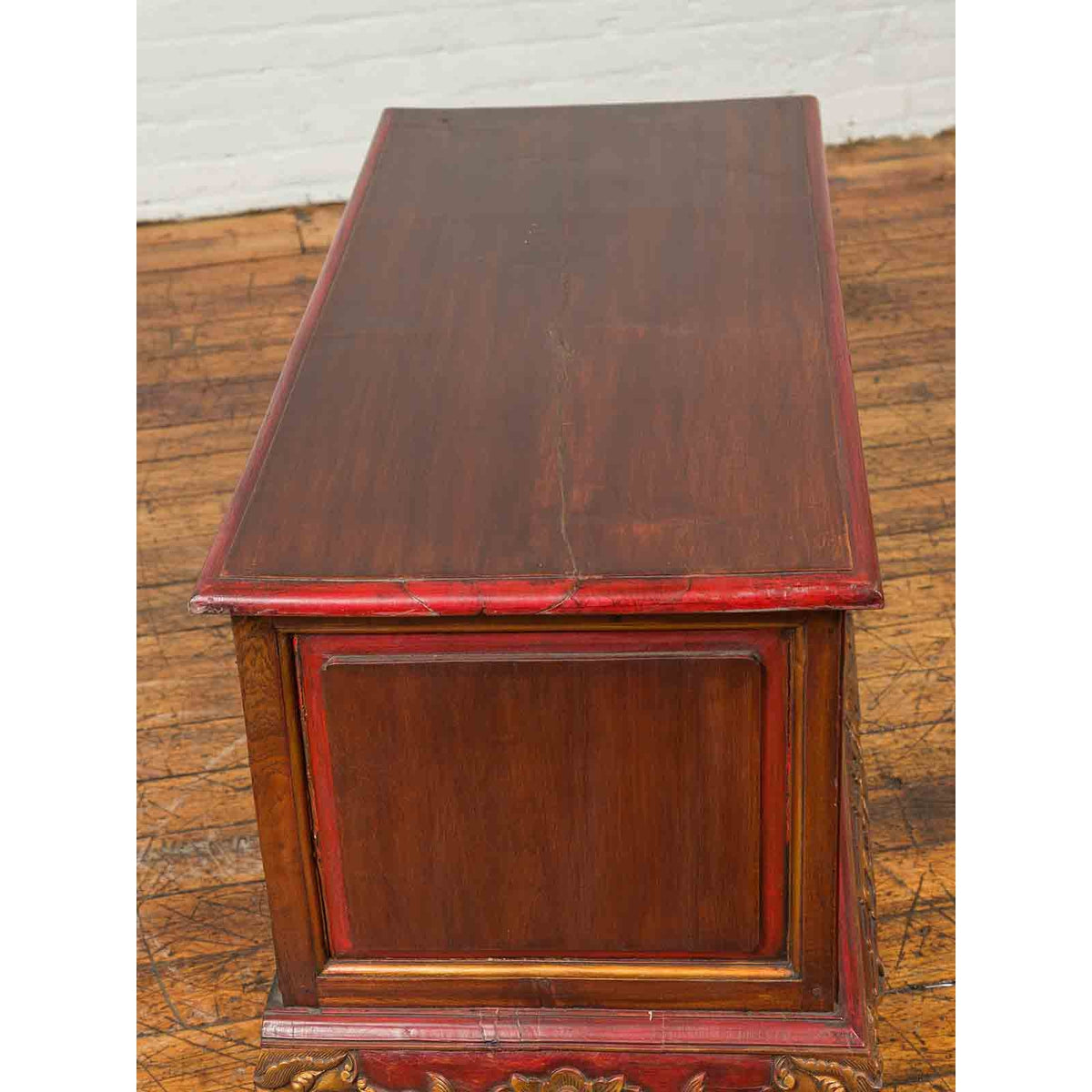 19th Century Madurese Polychrome Three-Drawer Dresser with Carved Floral Motif-16. Asian & Chinese Furniture, Art, Antiques, Vintage Home Décor for sale at FEA Home