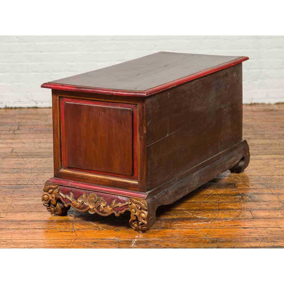 19th Century Madurese Polychrome Three-Drawer Dresser with Carved Floral Motif-17. Asian & Chinese Furniture, Art, Antiques, Vintage Home Décor for sale at FEA Home