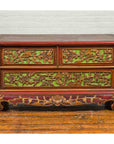 19th Century Madurese Polychrome Three-Drawer Dresser with Carved Floral Motif-2. Asian & Chinese Furniture, Art, Antiques, Vintage Home Décor for sale at FEA Home