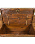 Antique Indian Blanket Chest with Bronze Sheathing, Geometric Patterns and Studs-17. Asian & Chinese Furniture, Art, Antiques, Vintage Home Décor for sale at FEA Home