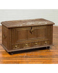Antique Indian Blanket Chest with Bronze Sheathing, Geometric Patterns and Studs-5. Asian & Chinese Furniture, Art, Antiques, Vintage Home Décor for sale at FEA Home