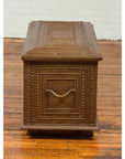 Antique Indian Blanket Chest with Bronze Sheathing, Geometric Patterns and Studs-20. Asian & Chinese Furniture, Art, Antiques, Vintage Home Décor for sale at FEA Home