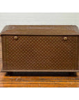 Antique Indian Blanket Chest with Bronze Sheathing, Geometric Patterns and Studs-12. Asian & Chinese Furniture, Art, Antiques, Vintage Home Décor for sale at FEA Home