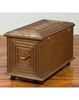 Antique Indian Blanket Chest with Bronze Sheathing, Geometric Patterns and Studs-4. Asian & Chinese Furniture, Art, Antiques, Vintage Home Décor for sale at FEA Home