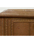 Antique Indian Blanket Chest with Bronze Sheathing, Geometric Patterns and Studs-9. Asian & Chinese Furniture, Art, Antiques, Vintage Home Décor for sale at FEA Home