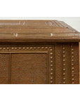 Antique Indian Blanket Chest with Bronze Sheathing, Geometric Patterns and Studs-10. Asian & Chinese Furniture, Art, Antiques, Vintage Home Décor for sale at FEA Home