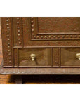 Antique Indian Blanket Chest with Bronze Sheathing, Geometric Patterns and Studs-13. Asian & Chinese Furniture, Art, Antiques, Vintage Home Décor for sale at FEA Home
