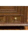 Antique Indian Blanket Chest with Bronze Sheathing, Geometric Patterns and Studs-14. Asian & Chinese Furniture, Art, Antiques, Vintage Home Décor for sale at FEA Home